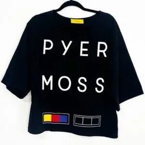 Pyer Moss Black Graphic Short Sleeve Tee